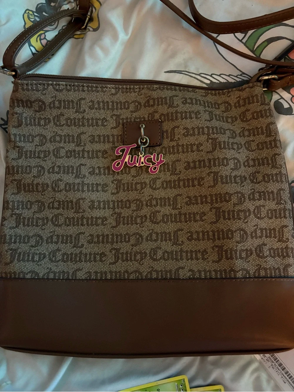 Juicy Couture Lot of 3 Monogram Crossbody with Gold Heart Logo